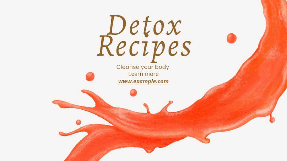 Detox recipes blog banner template, editable text