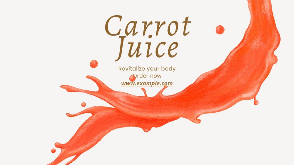 Carrot juice blog banner template, editable text