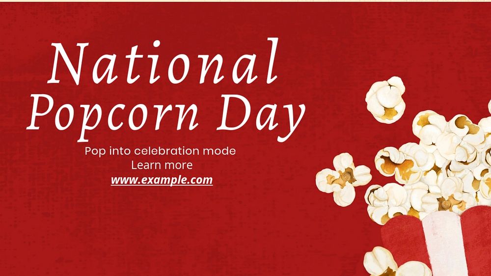 National popcorn day blog banner template, editable text