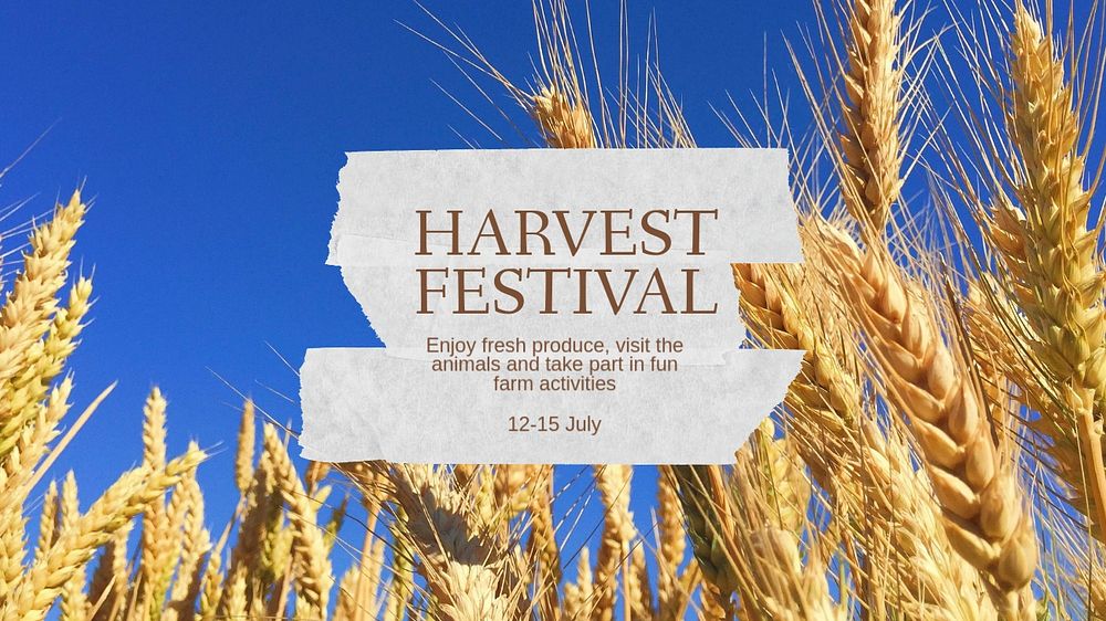 Harvest festival  blog banner template, editable text