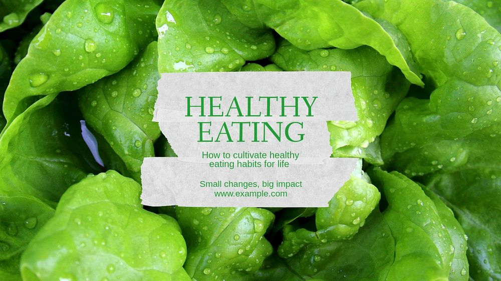 Healthy eating  blog banner template, editable text