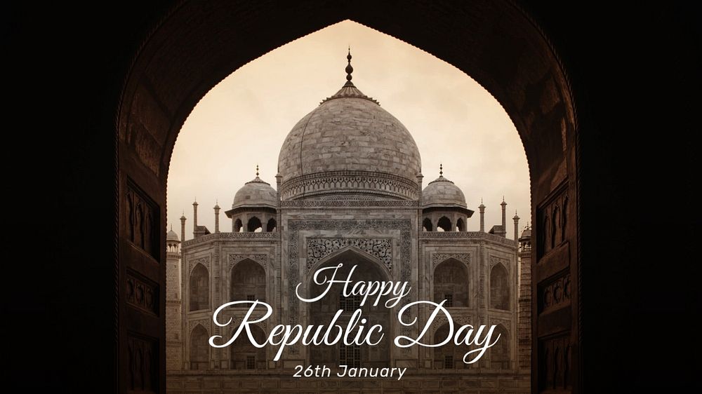 Happy republic day blog banner template, editable text