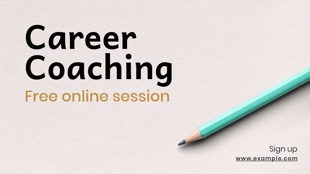 Career coaching blog banner template, editable text