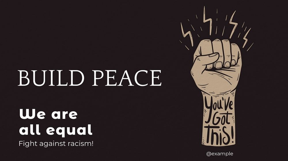 Peace & racism blog banner template, editable text