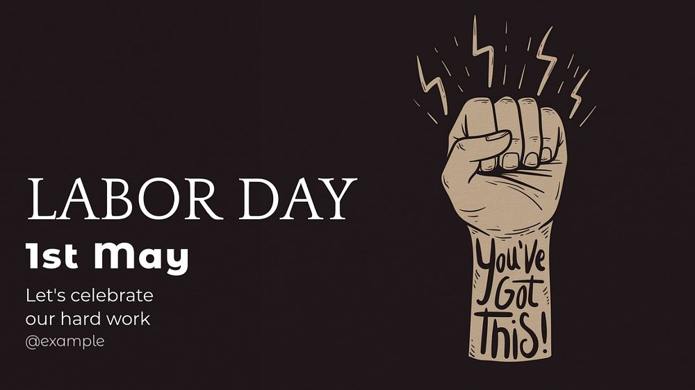 Labor day blog banner template, editable text