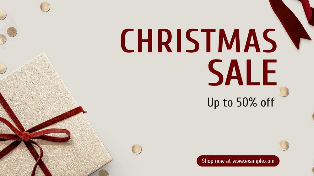 Christmas sale blog banner template, editable text