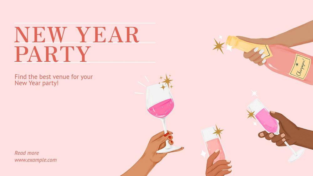 New year party post template, editable social media design