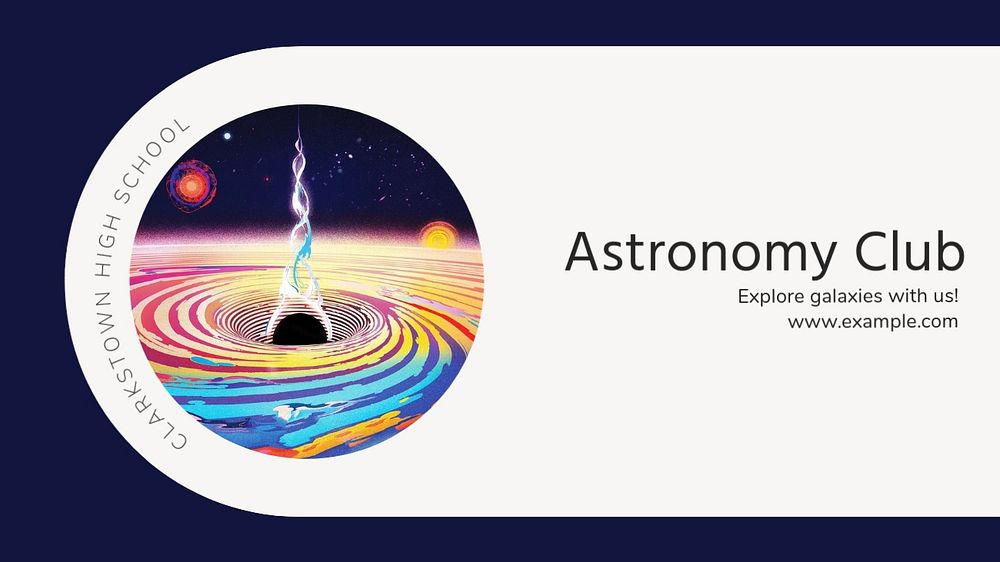 Astronomy club blog banner template, editable text