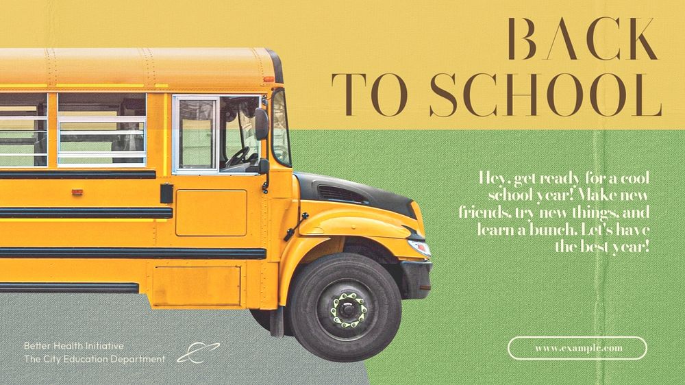 Back to school  blog banner template, editable text