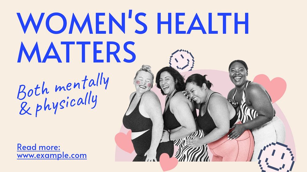 Women's health matters blog banner template, editable text