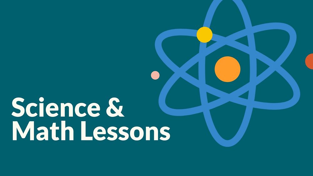 Science & math lessons post template, editable social media design