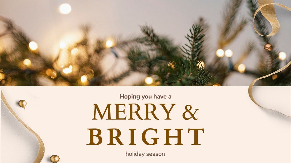 Holiday season blog banner template, editable text