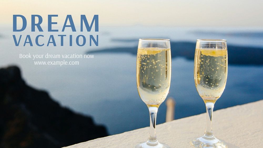 Dream vacation blog banner template, editable text