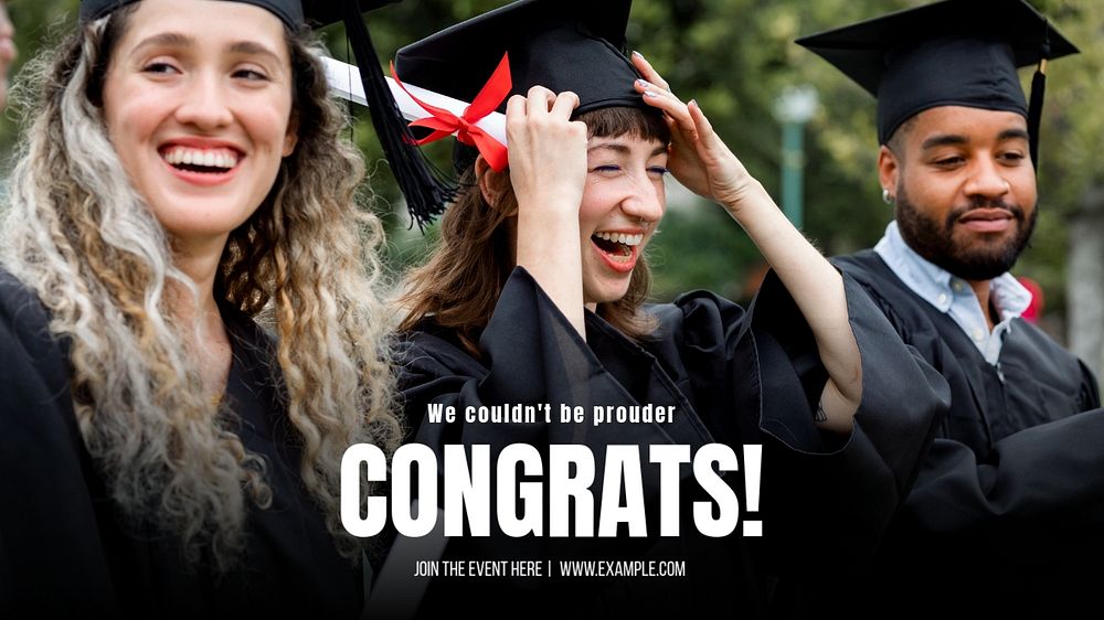 Graduation blog banner template, editable text