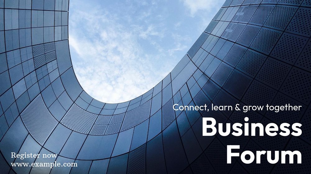 Business forum blog banner template, editable text