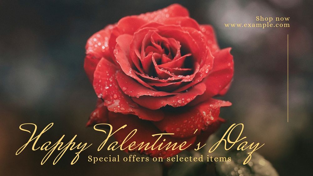 Valentine's day sale blog banner template, editable text