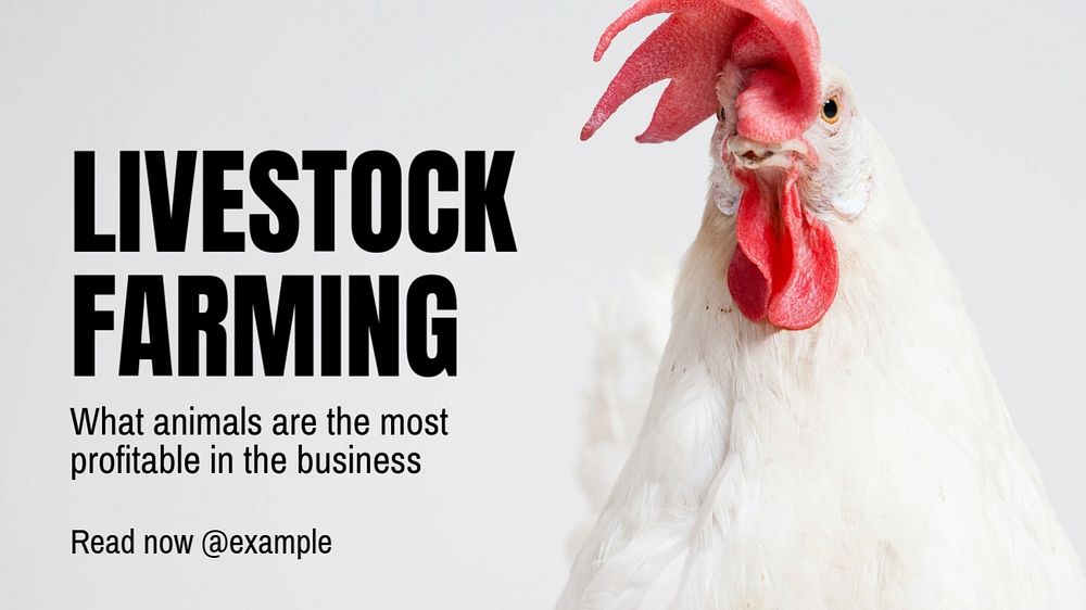 Livestock farming blog banner template, editable text