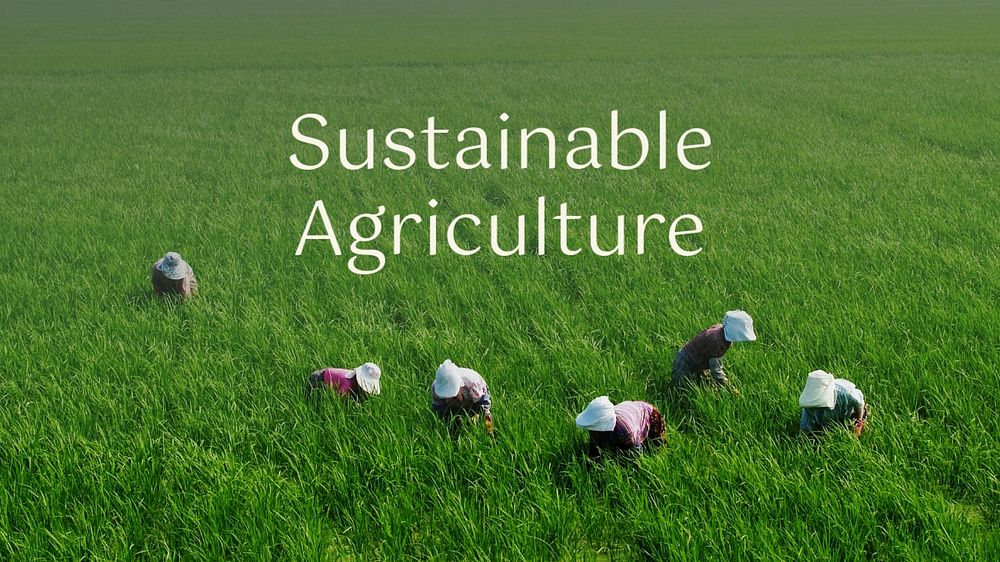 Sustainable agriculture blog banner template, editable text