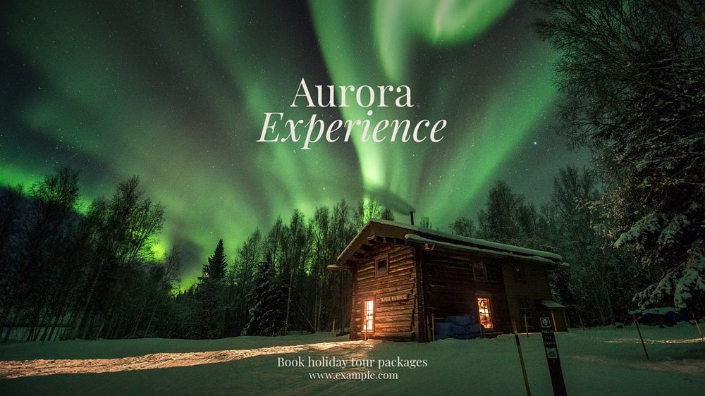 Aurora tour package blog banner template, editable text