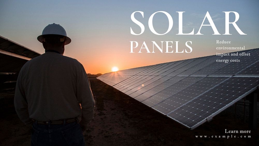 Solar blog banner template, editable text