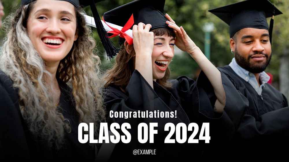 Graduation blog banner template, editable text