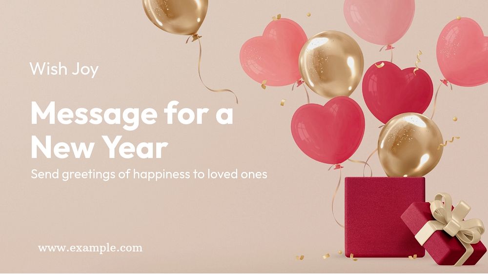 New year  blog banner template, editable text