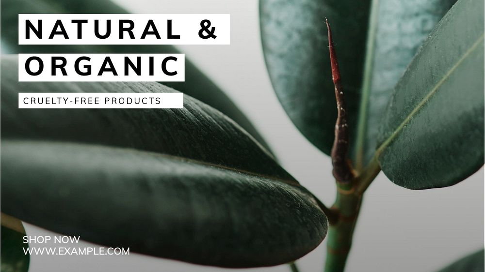 Natural & organic blog banner template, editable text