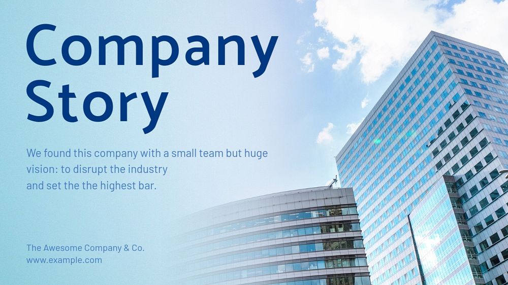 Company story blog banner template, editable text