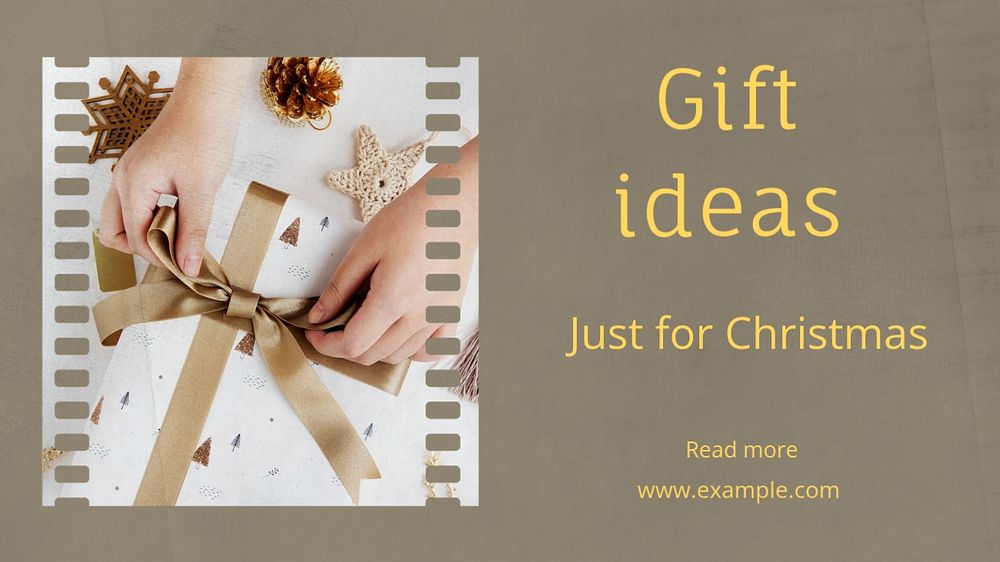 Gift ideas  blog banner template, editable text