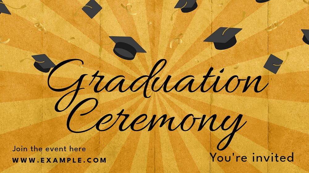 Graduation ceremony  blog banner template, editable text