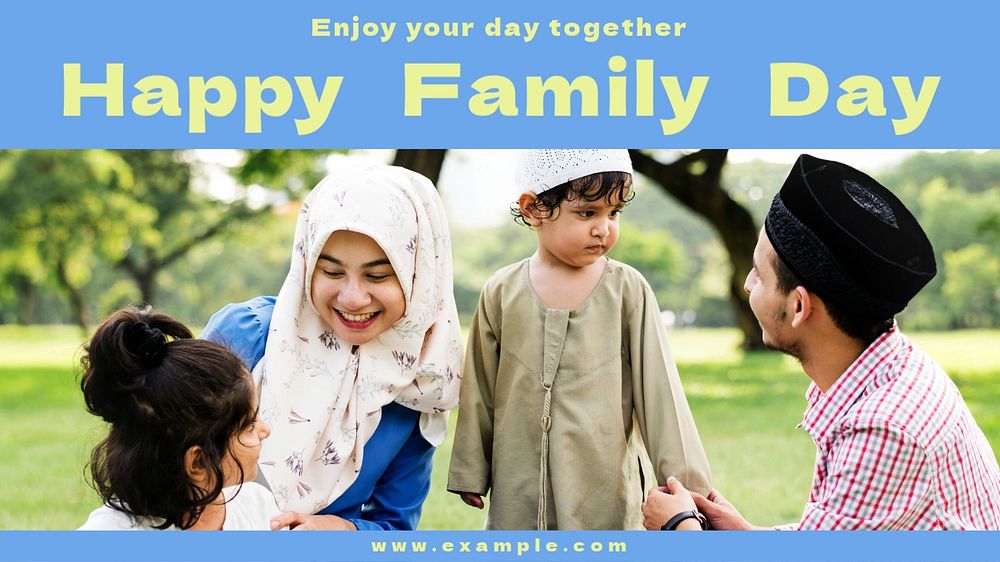 Happy family day blog banner template, editable text