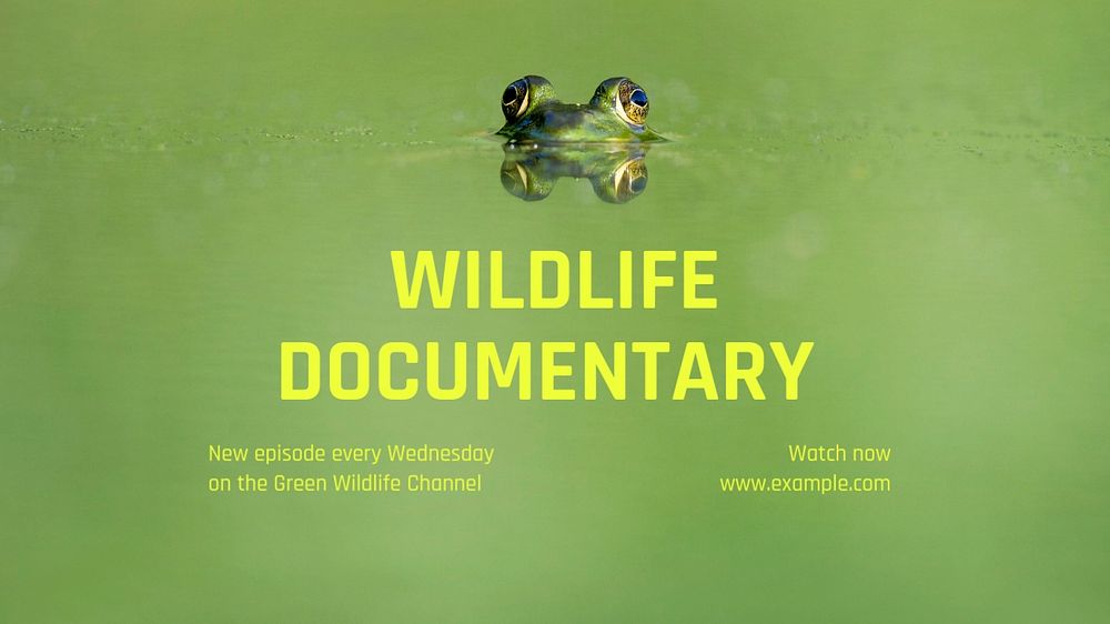 Wildlife documentary blog banner template, editable text