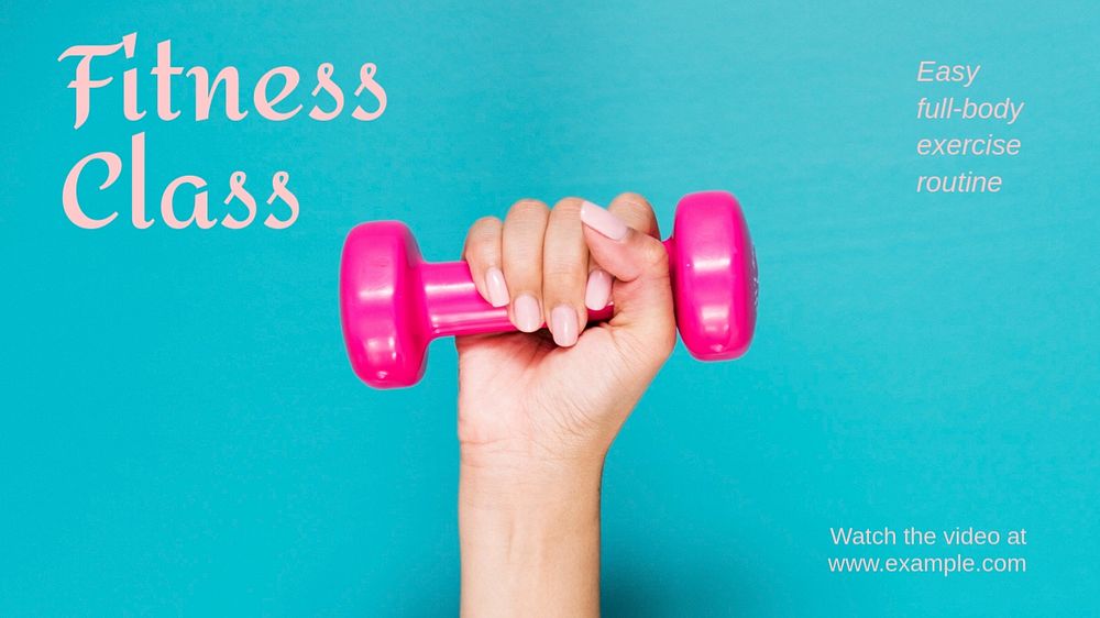 Fitness class blog banner template, editable text