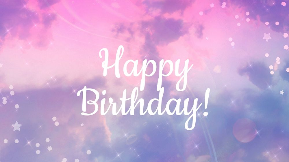 Happy birthday blog banner template, editable text