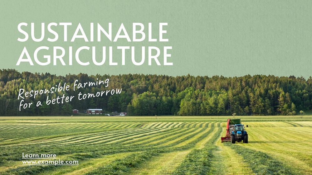 Sustainable agriculture blog banner template, editable text