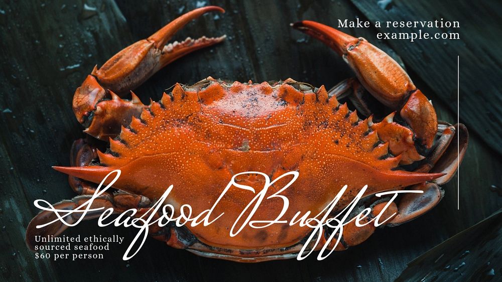 Seafood buffet blog banner template, editable text