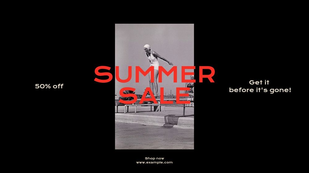 Summer sale blog banner template, editable text