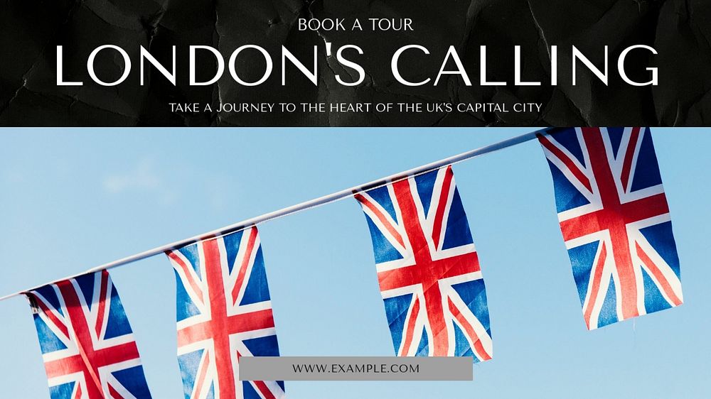 London calling blog banner template, editable text