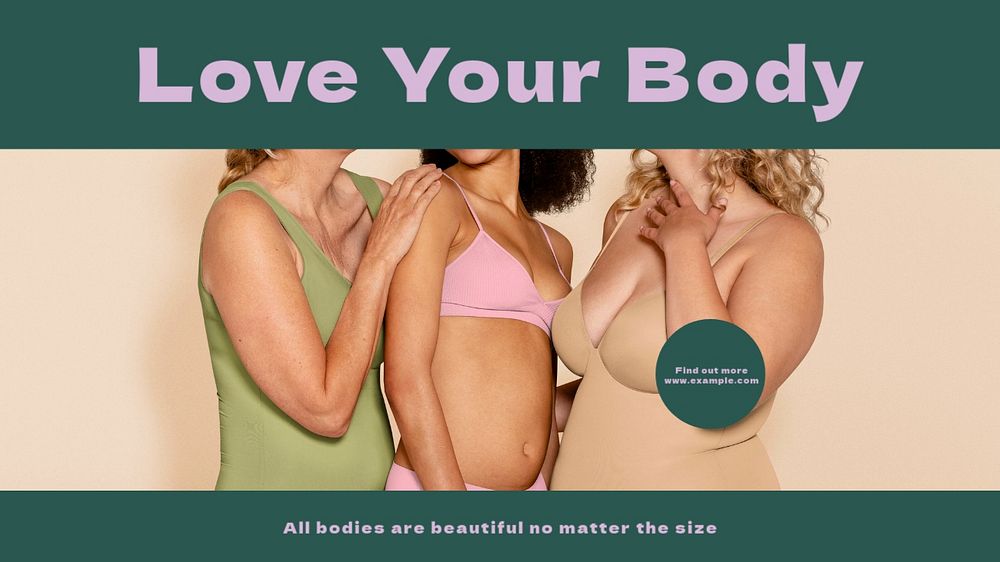 Love your body blog banner template, editable text