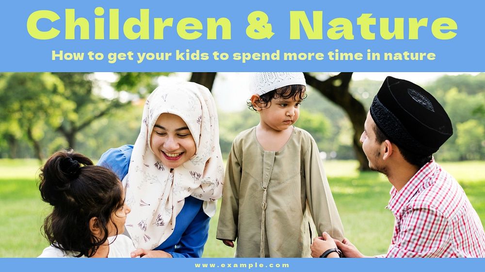 Children & nature blog banner template, editable text