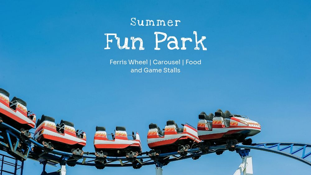 Summer fun park blog banner template, editable text