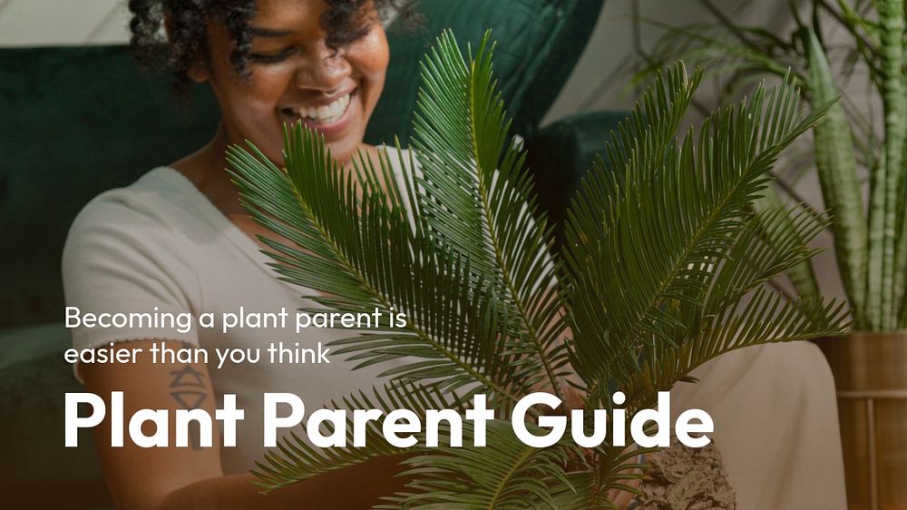 Plant parent guide blog banner template, editable text