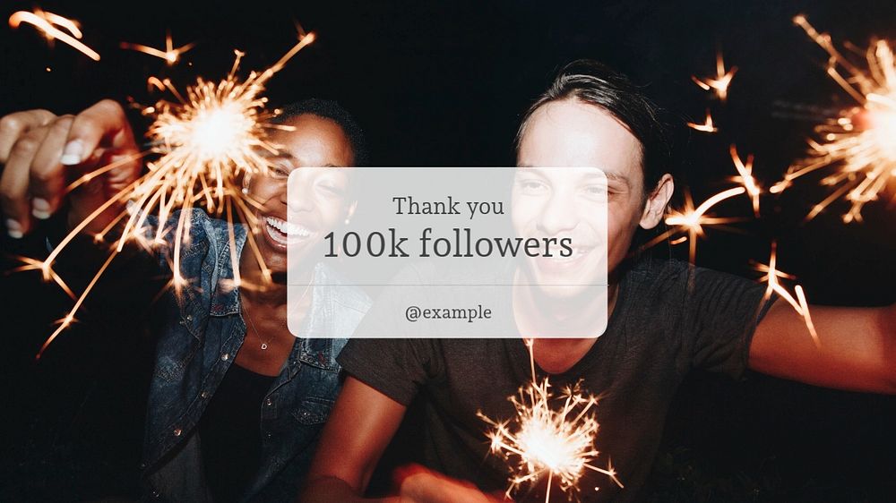 100k followers blog banner template, editable text