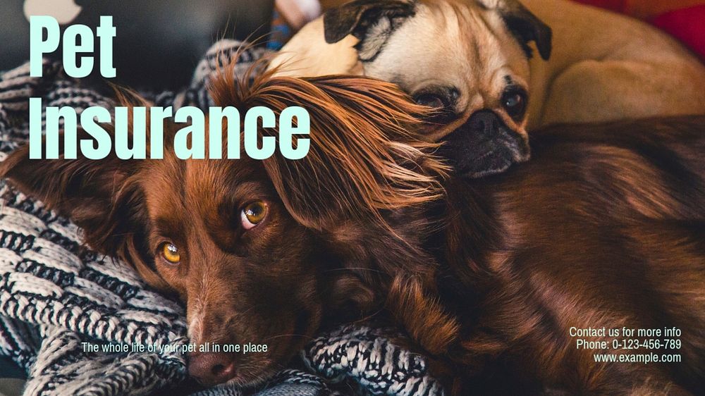 Pet insurance blog banner template, editable text