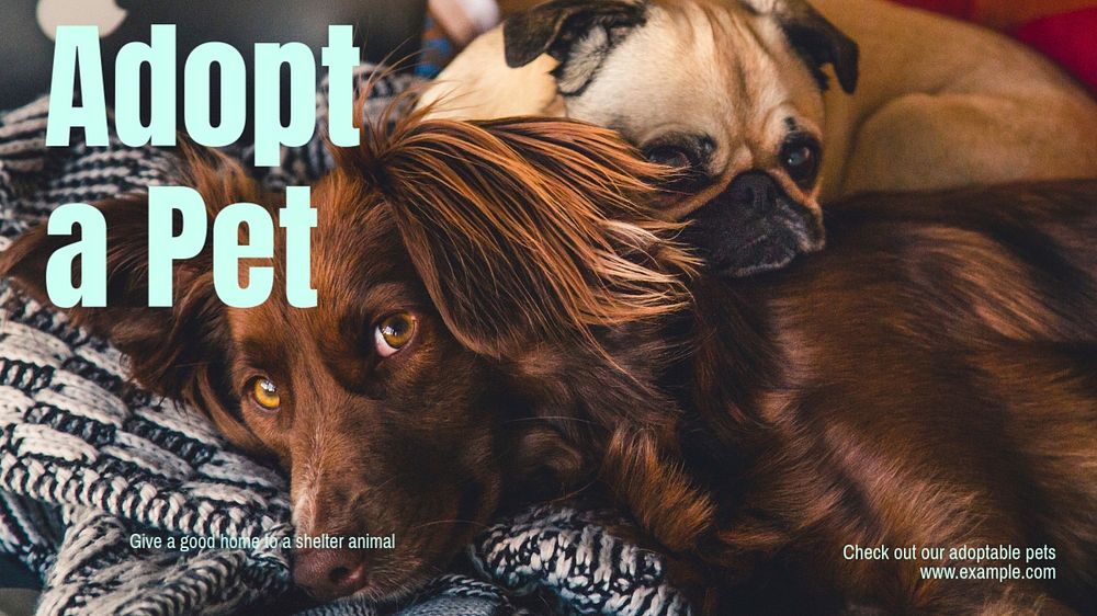 Adopt a pet blog banner template, editable text