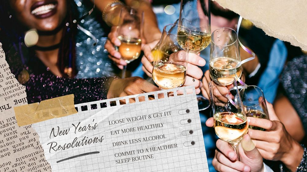 New Year's resolutions  blog banner template, editable text