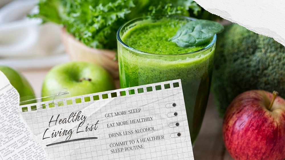 Healthy living list  blog banner template, editable text