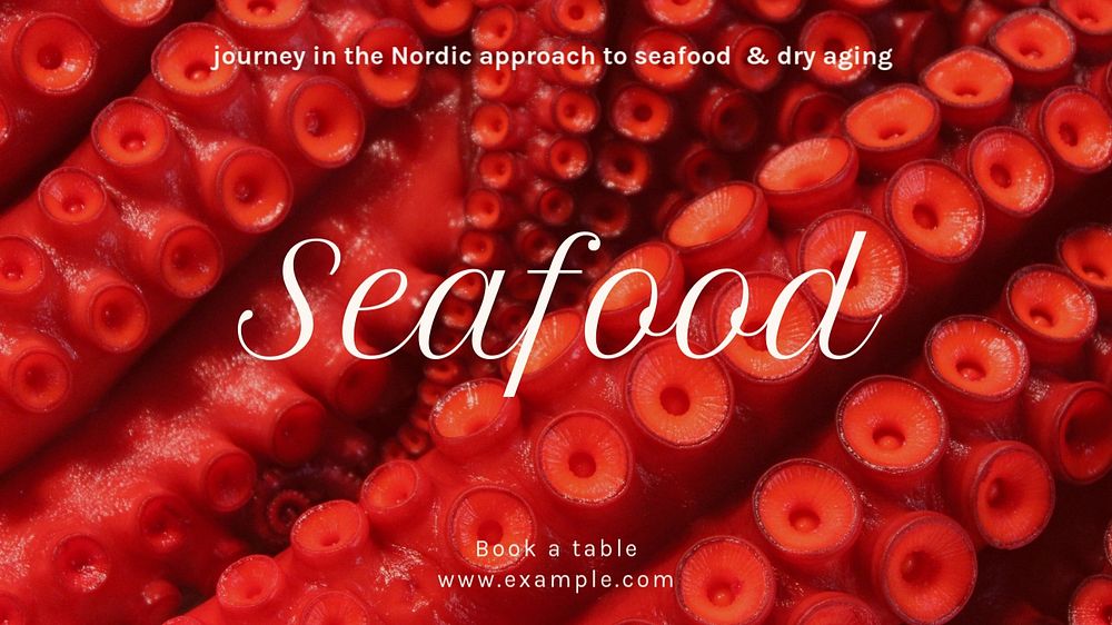 Seafood restaurant blog banner template, editable text