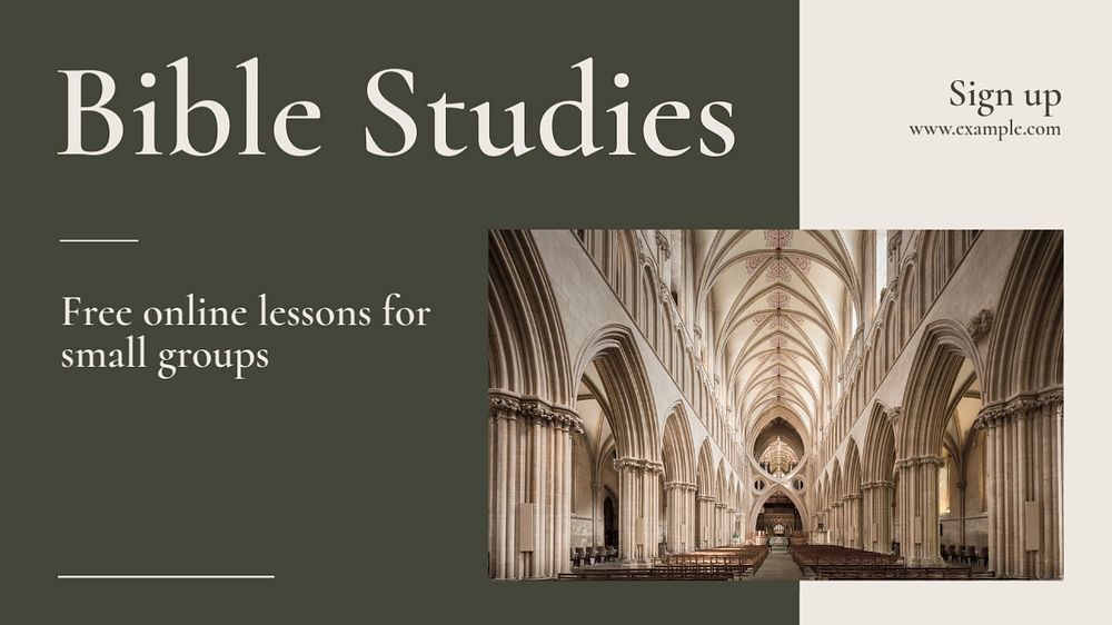 Bible studies  blog banner template, editable text