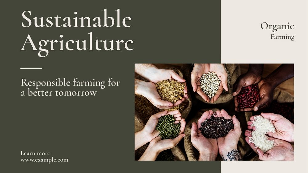 Sustainable agriculture  blog banner template, editable text